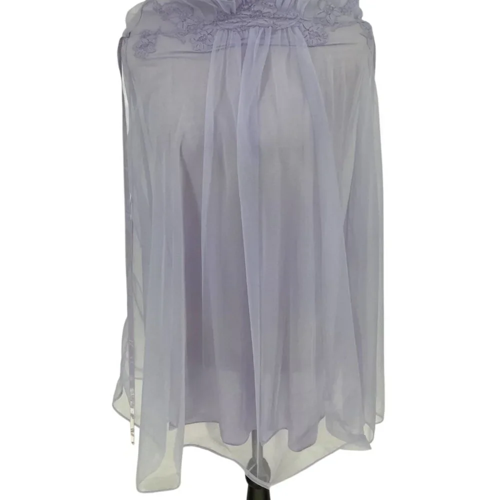 Vintage 90s Y2K Slip Dress Lingerie Satin Lace Purple Warners Intimates Medium M - Picture 3 of 8